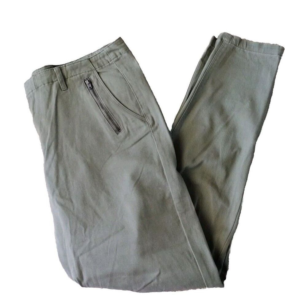 Forever 21 Pants Dark Green Pants Men 30 Olive Green Zip‎ Pockets Twill Stretch